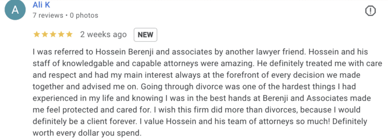 Los Angeles Divorce Lawyer Client Review
