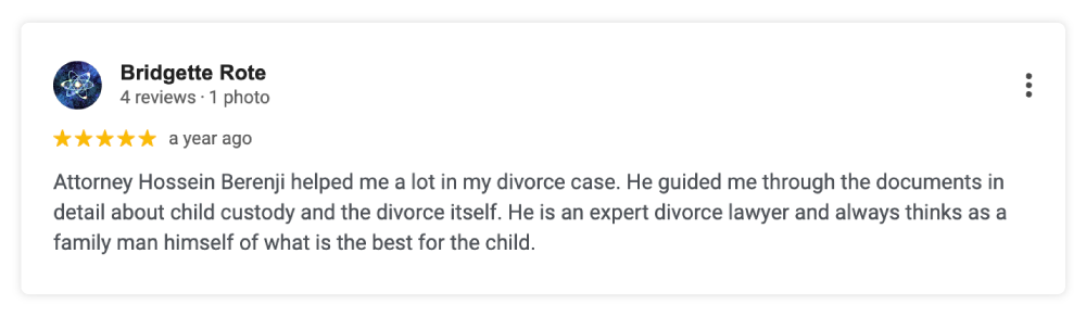 Beverly Hills Divorce Lawyer Client Review
